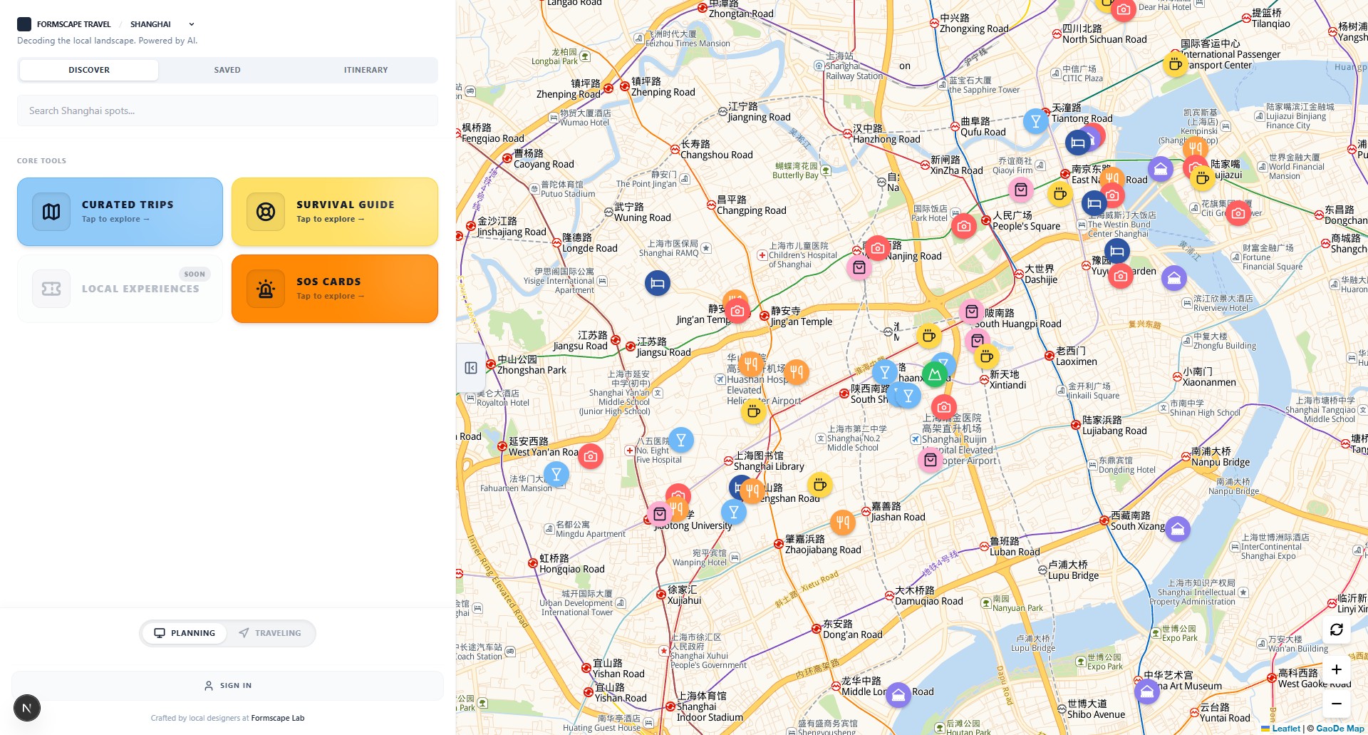 Formscape Travel Dashboard
